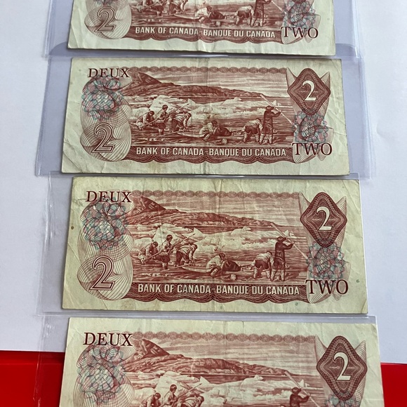 1974 Vintage Canadian Currency 4 Bills - Picture 2 of 2